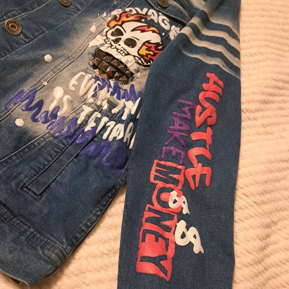 Mens Rebel (R3bel) Jean Jacket Size M - Picture 6 of 12